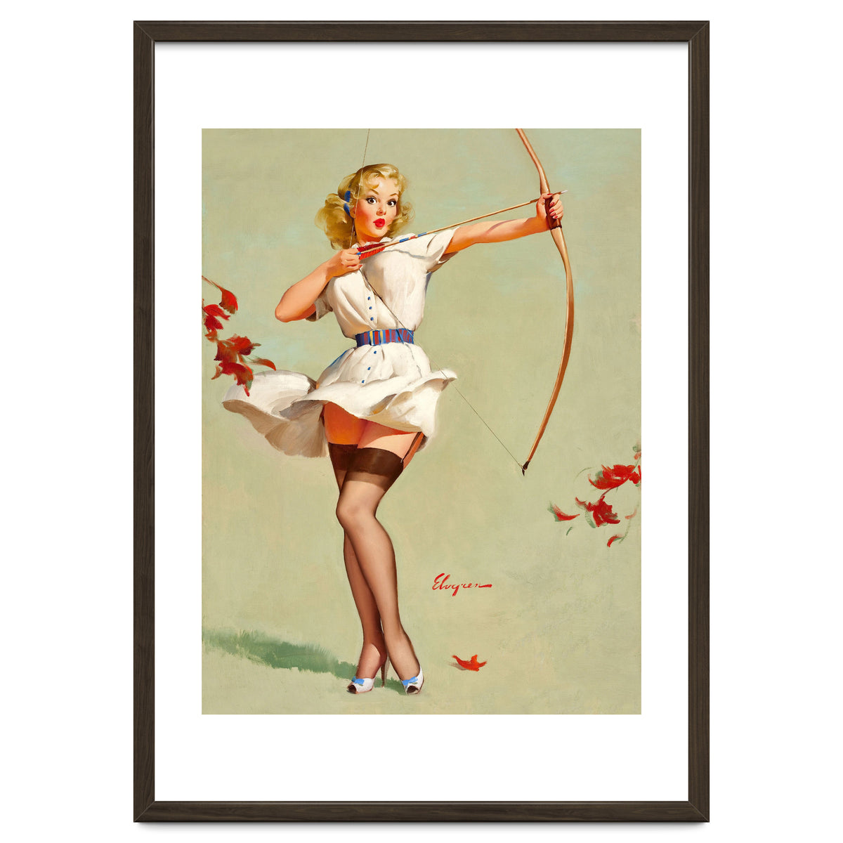 Pinup Sexy Girl Playing A Cupid