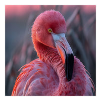 Pink Flamingo Bird Close Up Portrait (Print Only)