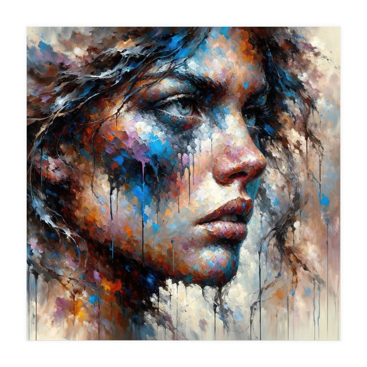 Intense Abstract Side Portrait (Print Only)