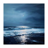 Midnight Seascape with Moonlight Reflecting (Print Only) thumbnail