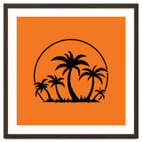 Palm Trees And Sunset in Black thumbnail
