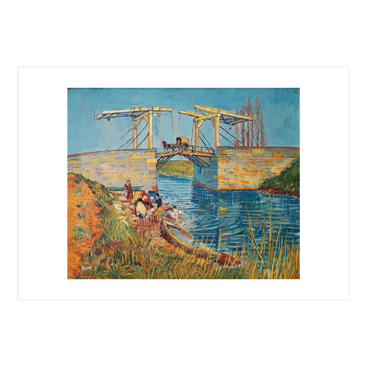 Drawbridge at Arles with a group of washerwomen (pont de Langlois, Arles, France). (Print Only)