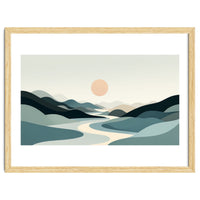 Serene Horizon: Minimalist Organic Landscape