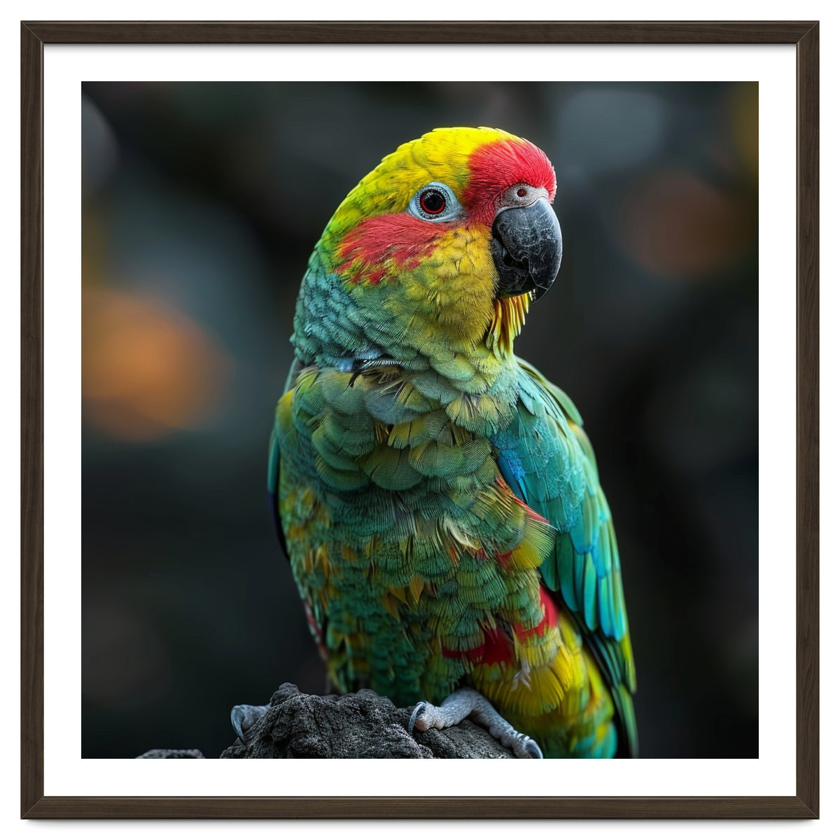 Vibrant Amazon Parrot Perched On A Branch