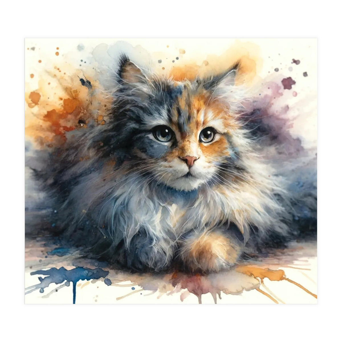 Whimsical Kitten Splash (Print Only)