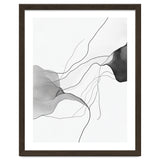Abstract Black And White Flowing Lines And Shapes On White Background thumbnail