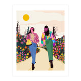 Besties, Best Friends Friendship Fashion, Girl Power Empower Bohemian Travel Companion Soulmates Gift (Print Only) thumbnail