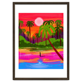 My Shadow & I, Sunset Painting Lake Beach Seashore, Tropical Nature Landscape Colorful Bohemian Traditional, Travel Concept Companion thumbnail