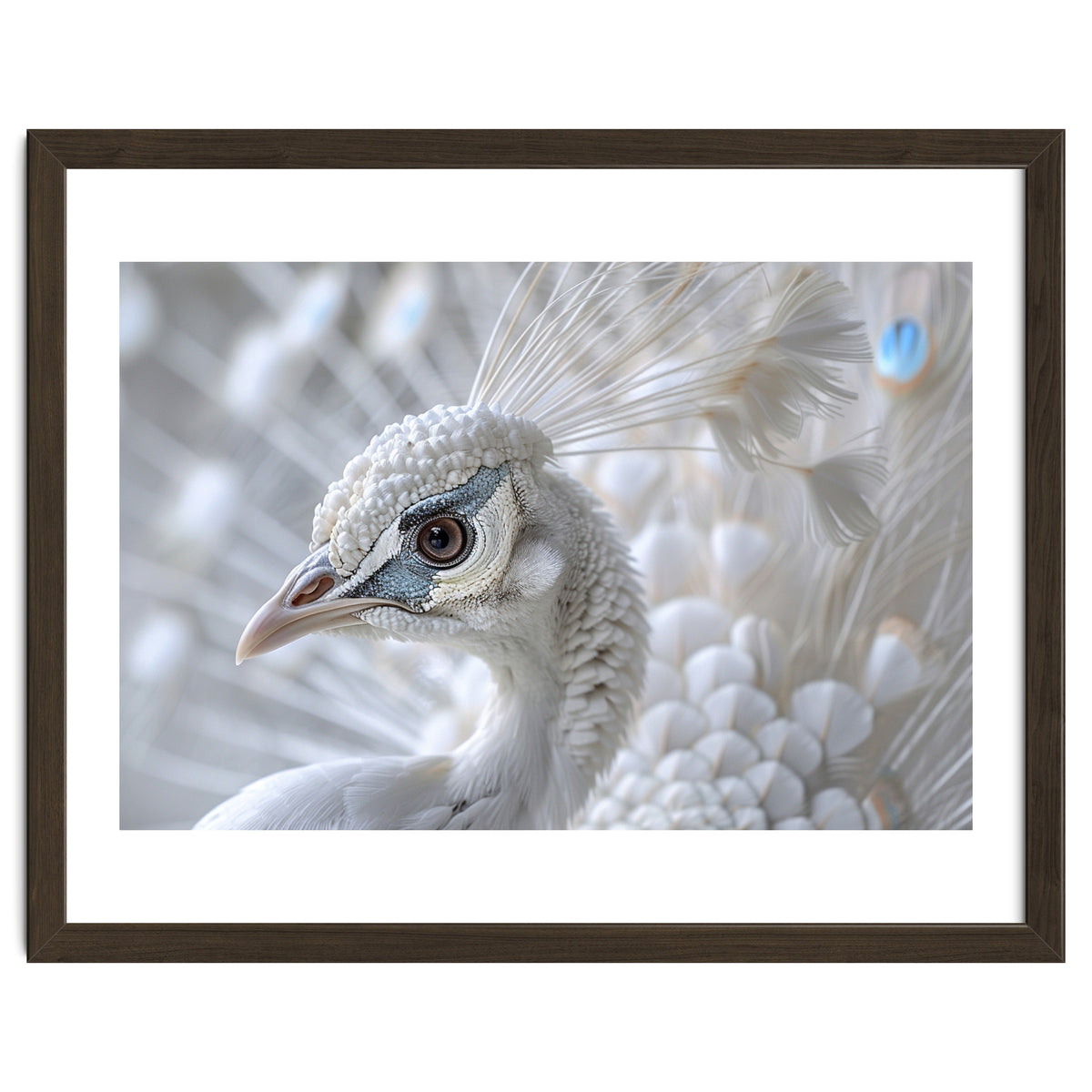 Close-up of a White Peacock