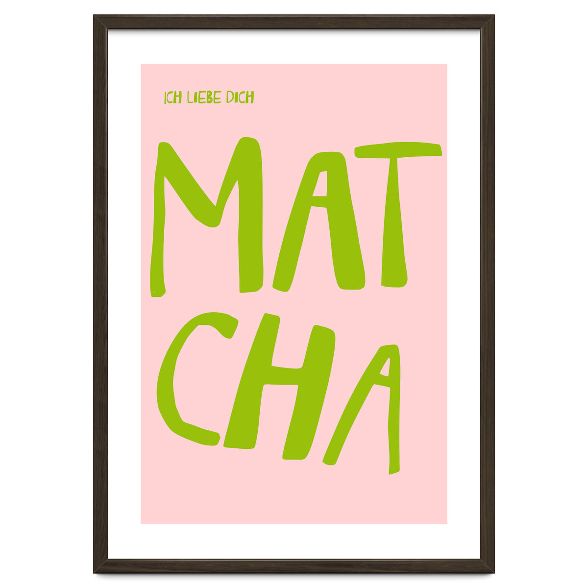 Matcha Typography Kitchen Print, Green Tea Quote Poster for Cozy Cafe Decor