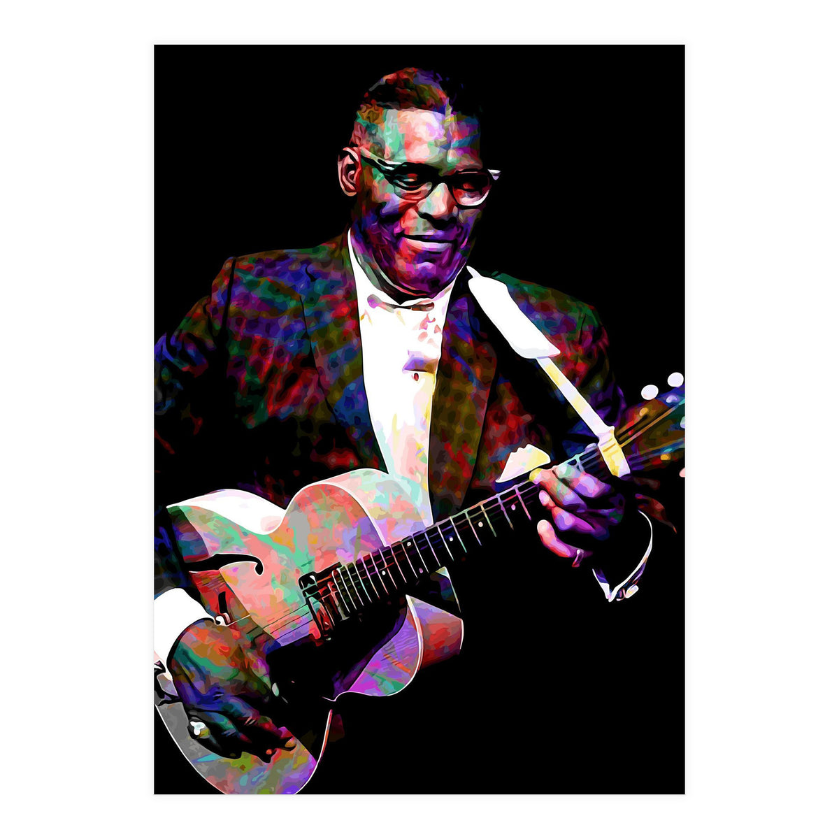 Howlin Wolf American Blues Guitarist Colorful (Print Only)