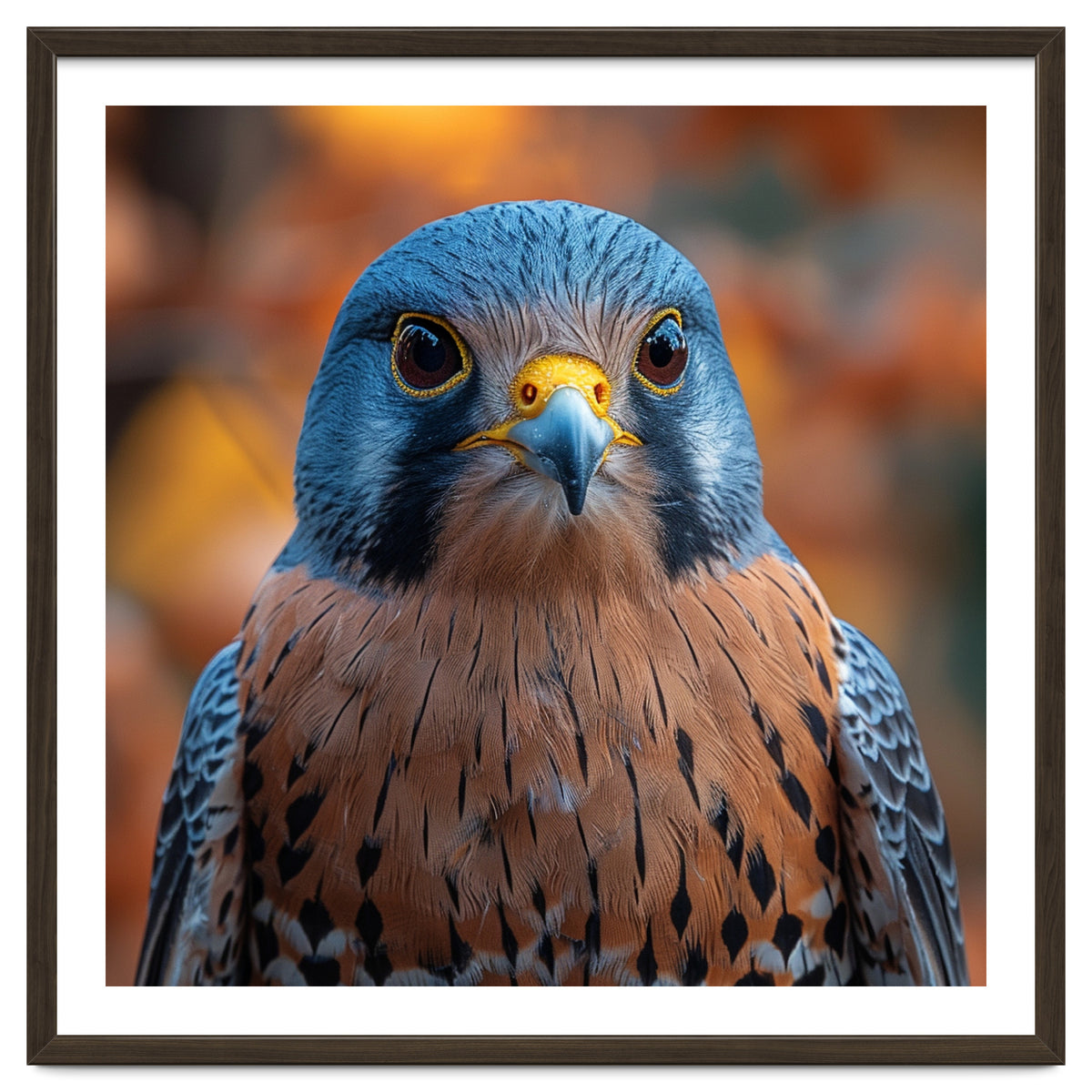 Close Up Of A Kestrel Bird Of Prey Portrait