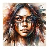 Powerful Tribal Warrior Woman Masked Gaze (Print Only) thumbnail
