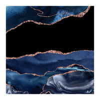 Navy & Rose Gold Agate Texture 16 (Print Only)