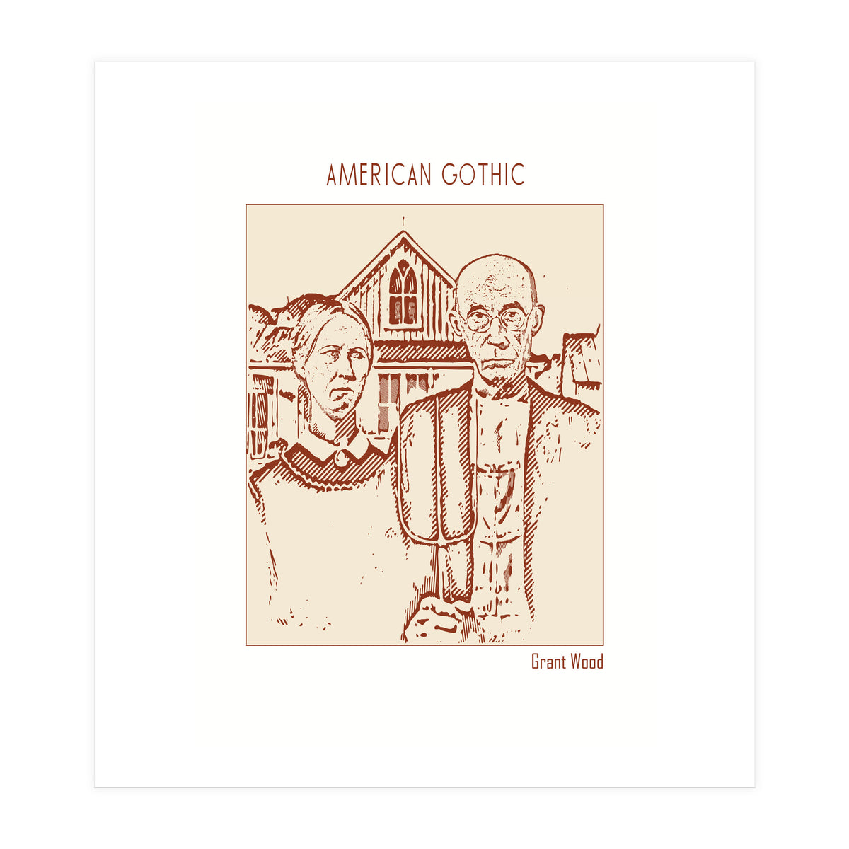 American Gothic – Grant Wood (Print Only)