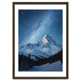 Majestic Snow-Capped Mountain Peak Under a Brilliant Starry Night Sky thumbnail