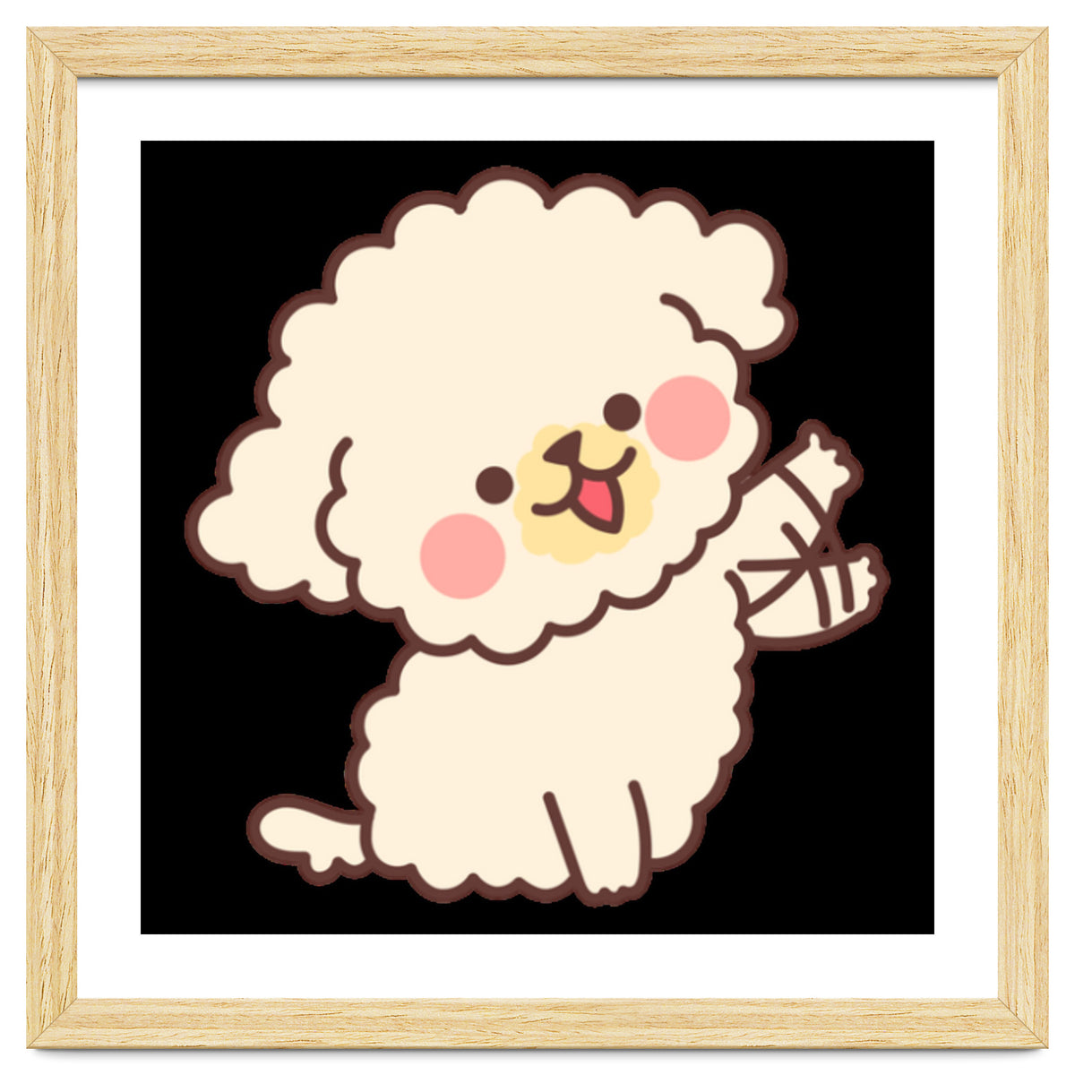 Cute Dog Happily Waving His Paw