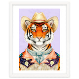 Tiger Portrait in Hat Wild Cowboy Fashion thumbnail