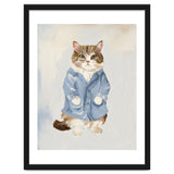 Sir James fluffy Tom cat in his blue pajamas oils thumbnail