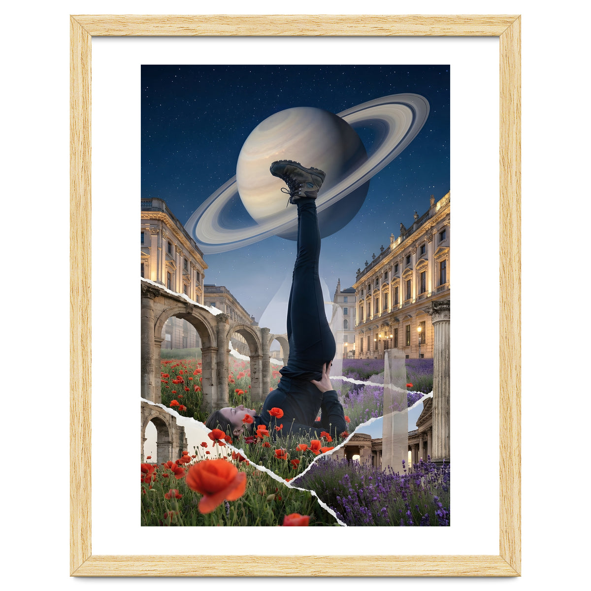 Cosmic Balance: Surreal Yoga in Ancient Dreamscapes