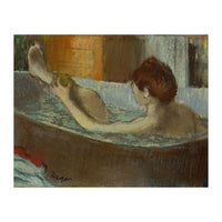 Woman in bath, sponging her leg. Pastel, 1883-84   19.7 x 41 cm. (Print Only)