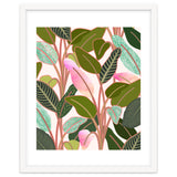 Color Paradise, Tropical Colorful Modern Bohemian Illustration, Eclectic Botanical Plant thumbnail