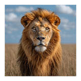 Majestic Lion In African Savanna Under Blue Sky (Print Only) thumbnail