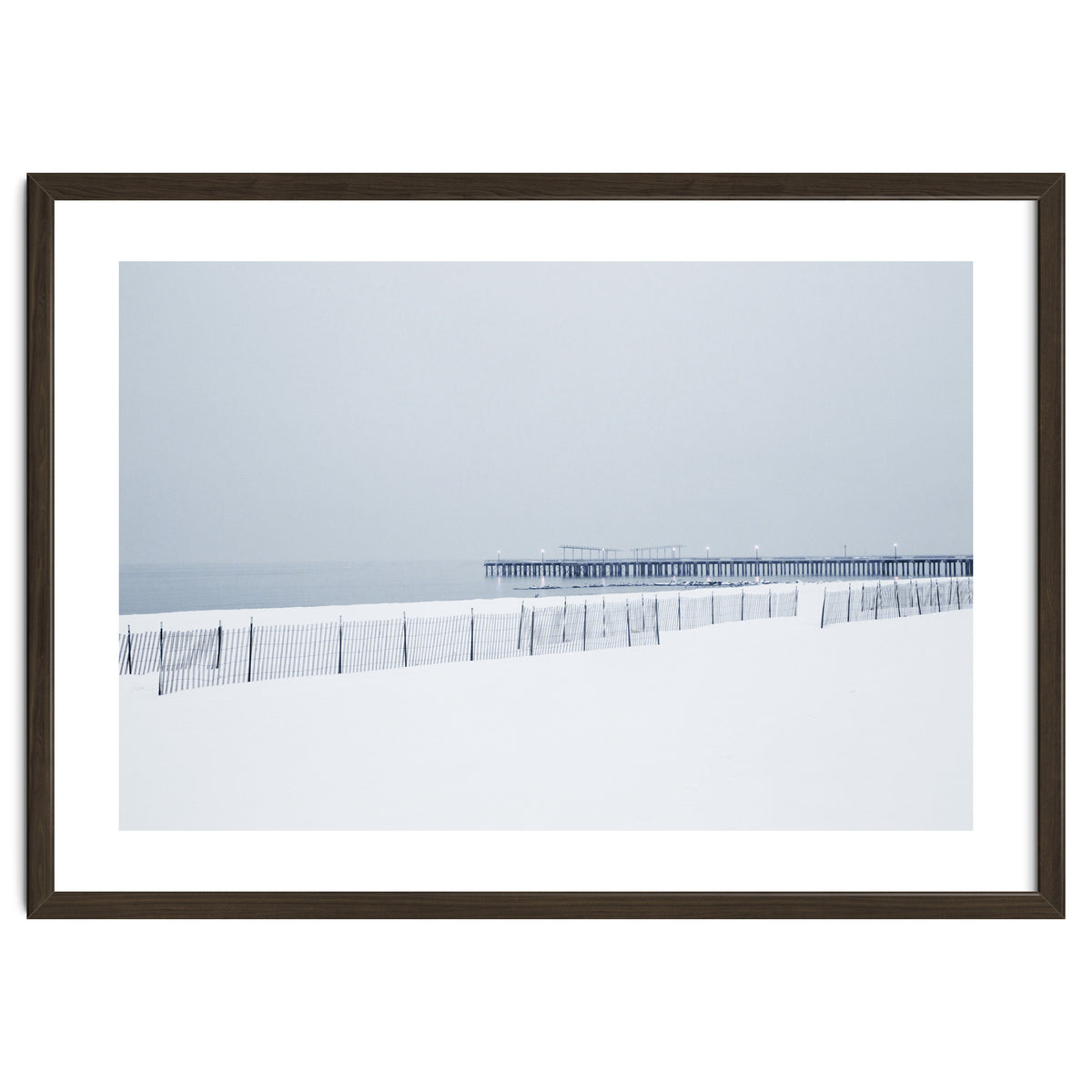 Pier in the winter seascape
