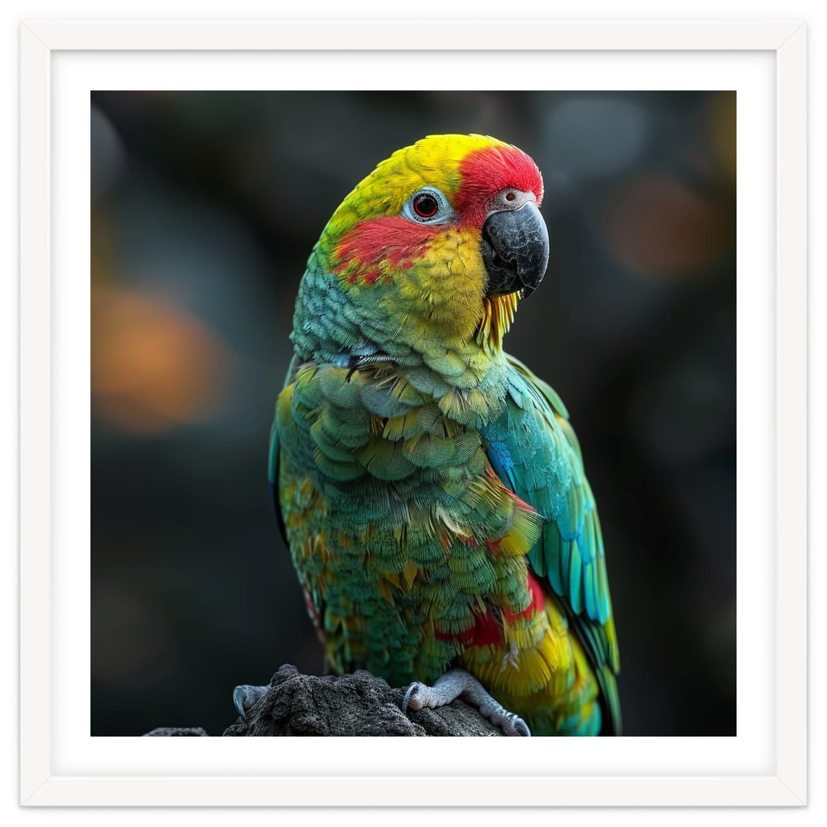 Vibrant Amazon Parrot Perched On A Branch