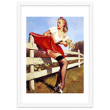Pinup Girl Stacked On The Farm Fance thumbnail