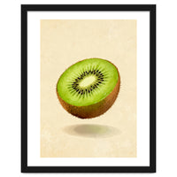 Kiwi Slice, Watercolor Fruit, Fresh Green Art
