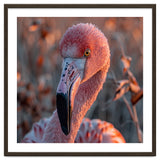 Close Up Of A Pink Flamingo Head In Sunlight thumbnail