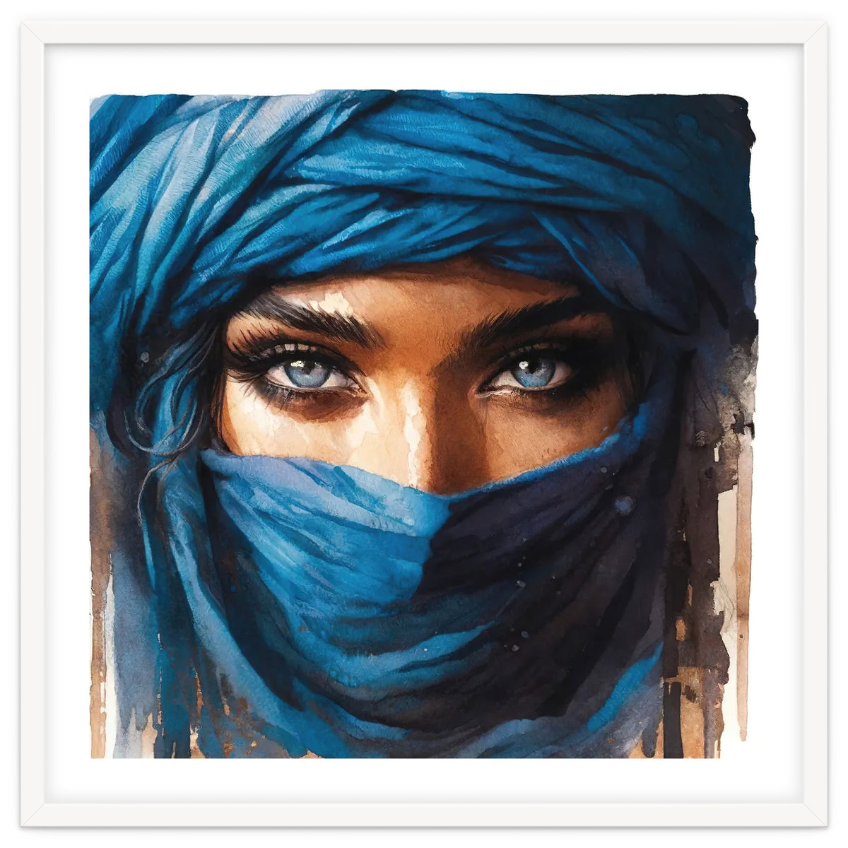 Blue Eyes Tuareg Woman Portrait