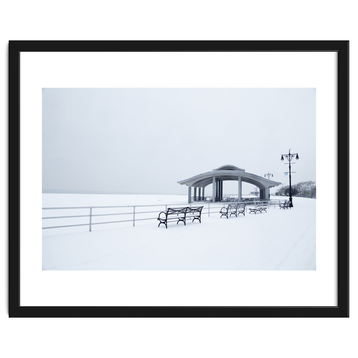 Benches in the Winter seascape