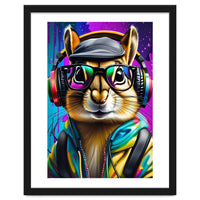 A Chipmunk In Headphones And Glasses