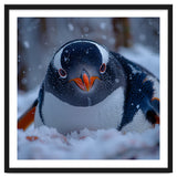 Close Up Gentoo Penguin In Snowy Landscape thumbnail