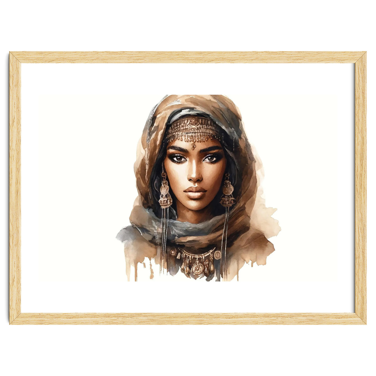 Desert Muse Watercolor Portrait