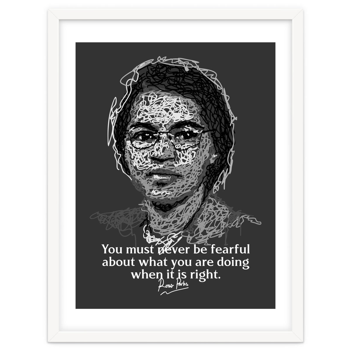 Rosa Parks  American Activist Legend in Scribble Art
