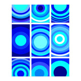 Circles & Rectangles Alt Blue 3 X 3: 2 (Print Only) thumbnail