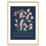 calendar 2025 Linocut flowers blue thumbnail