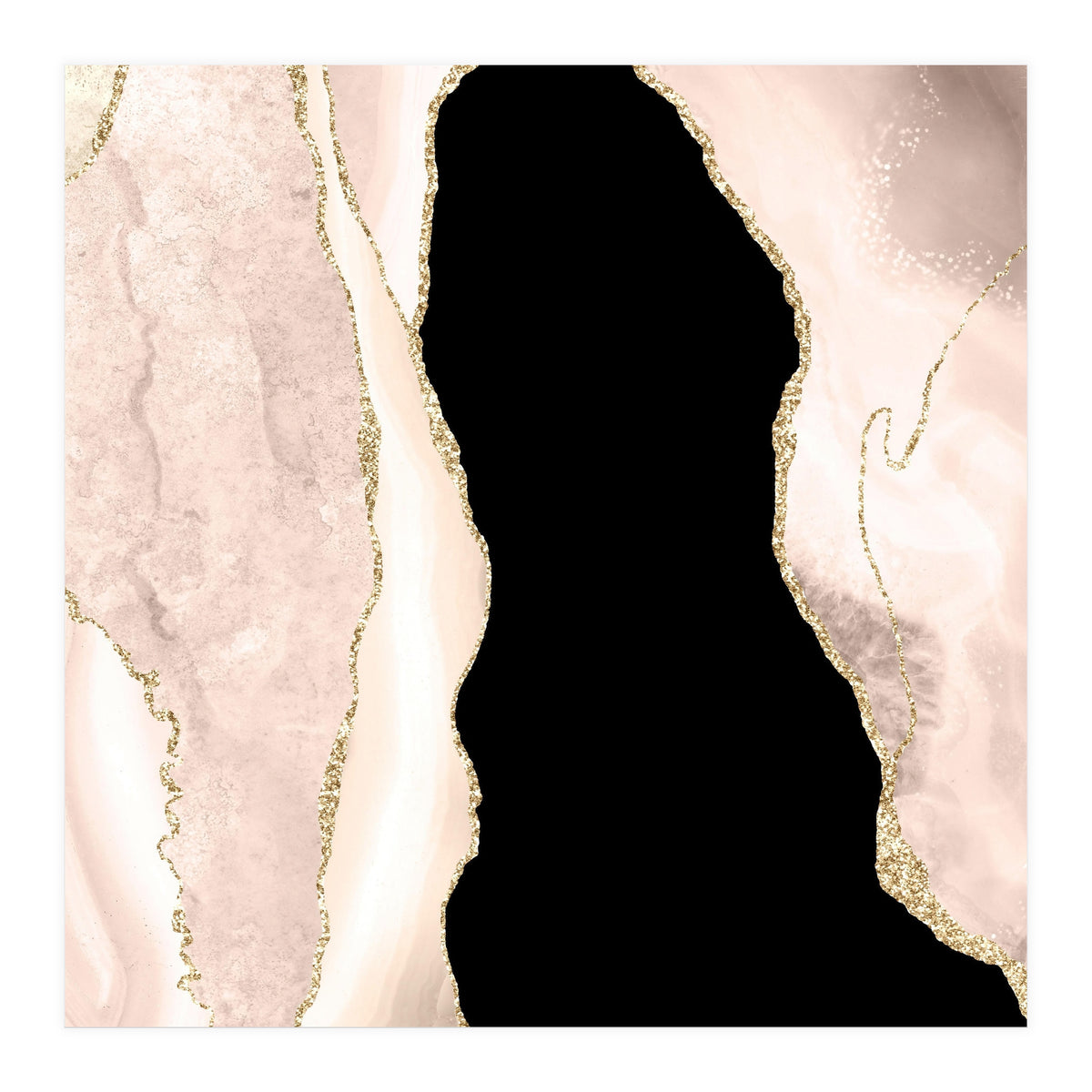 Ivory & Gold Agate Texture 02 (Print Only)