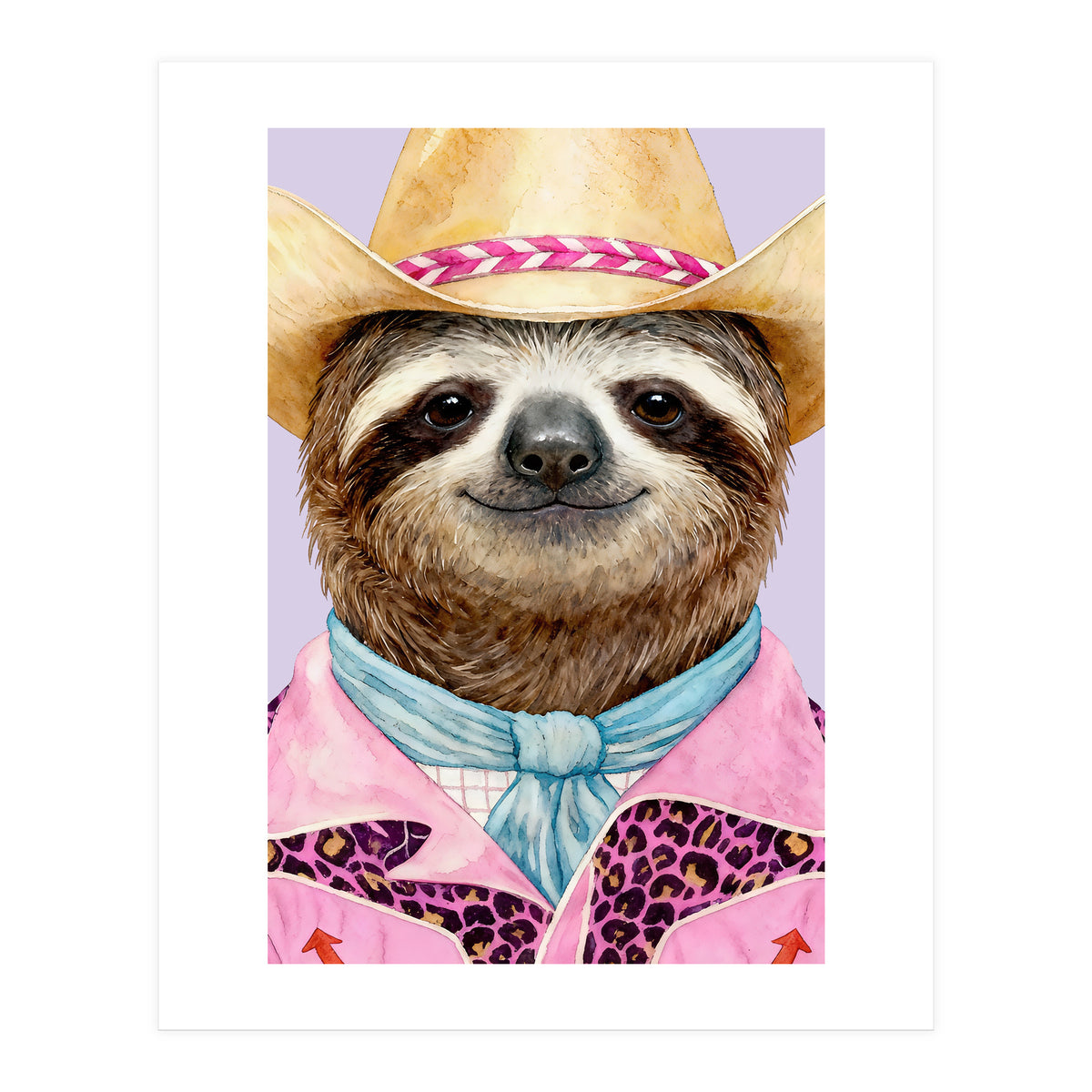 Sloth Wild Cowboy fashion (Print Only)