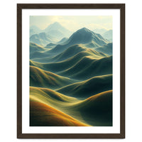 Ethereal Green Mountain Ridges Art