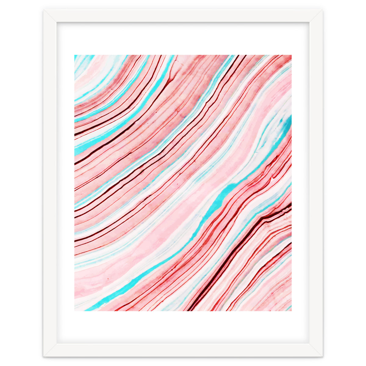 Between the Lines, Pastel Watercolor Abstract Painting, Subtle Neutral Minimal Illustration