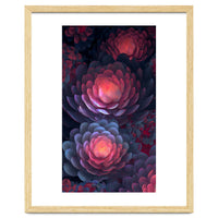 Ethereal Neon Blooms: Intricate 3D Floral Fractal Art