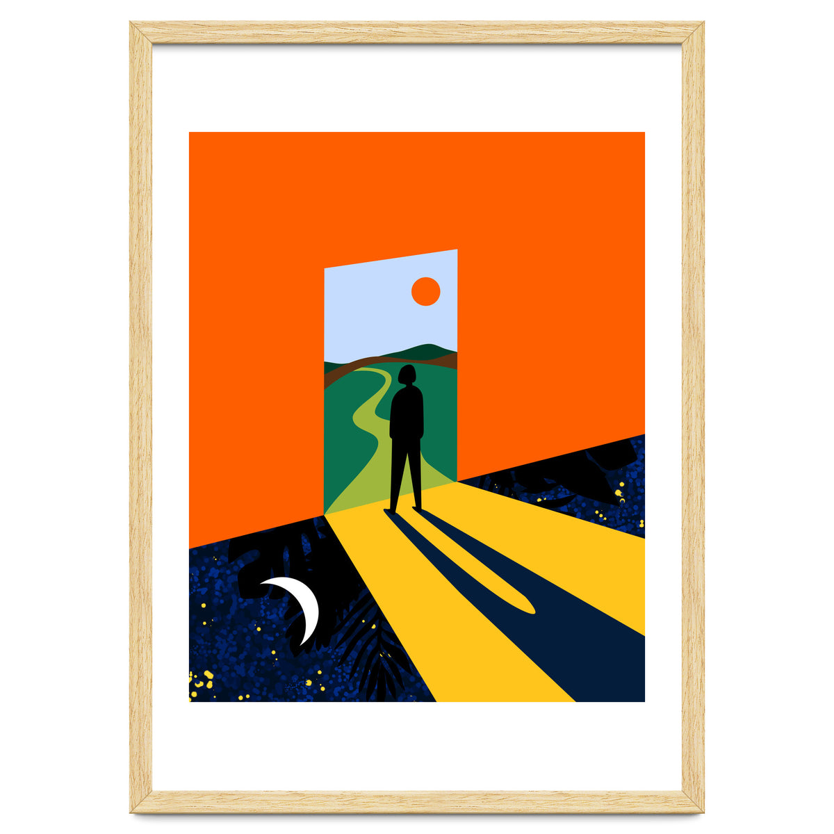 The Path Ahead, Abstract Concept Positivity Growth Mindset People, Eclectic Inspire Bohemian Contemporary Modern Pop Art