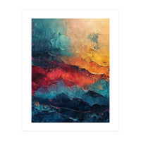 Abstract Textured Mountain Landscape (Print Only)