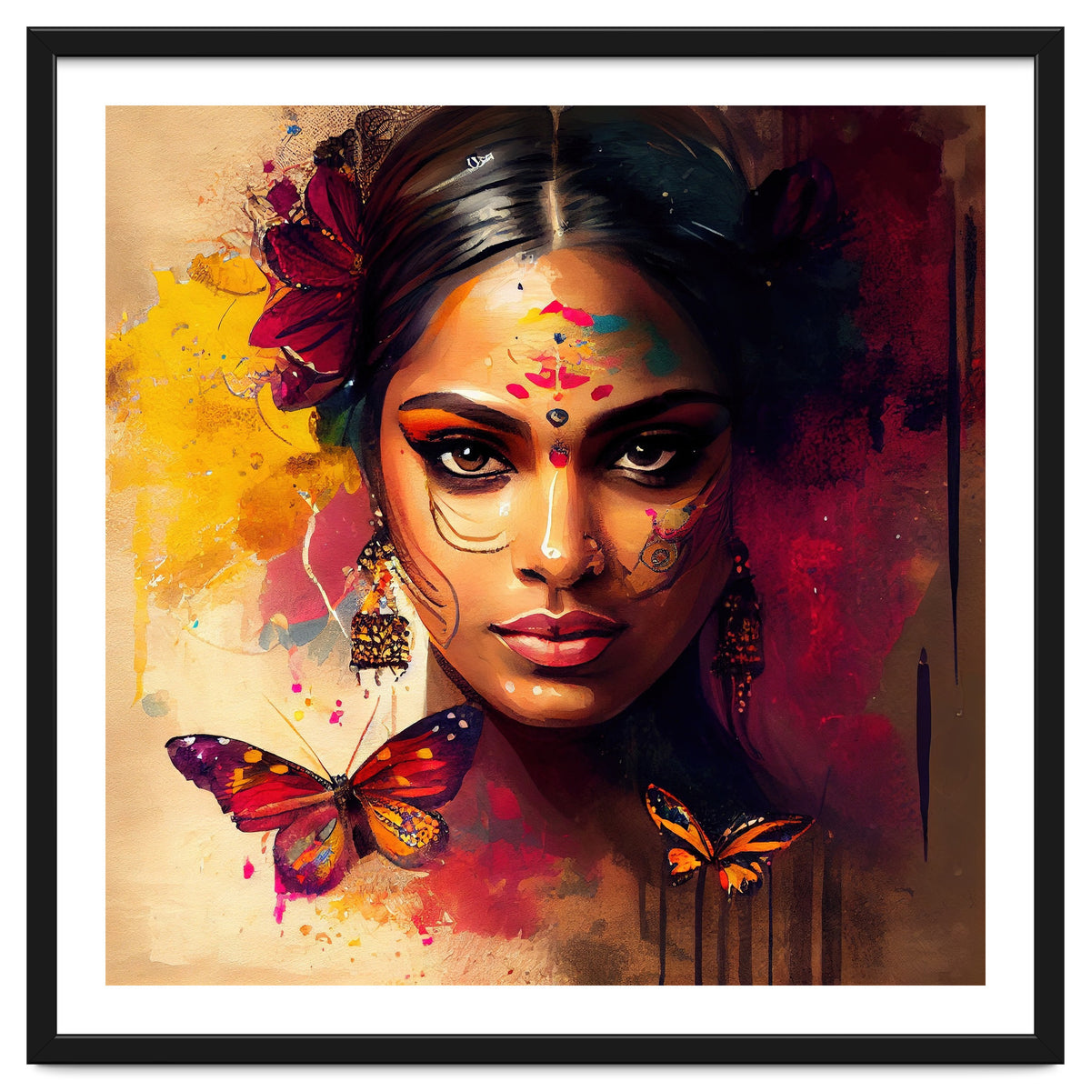 Golden Butterfly Hindu Portrait