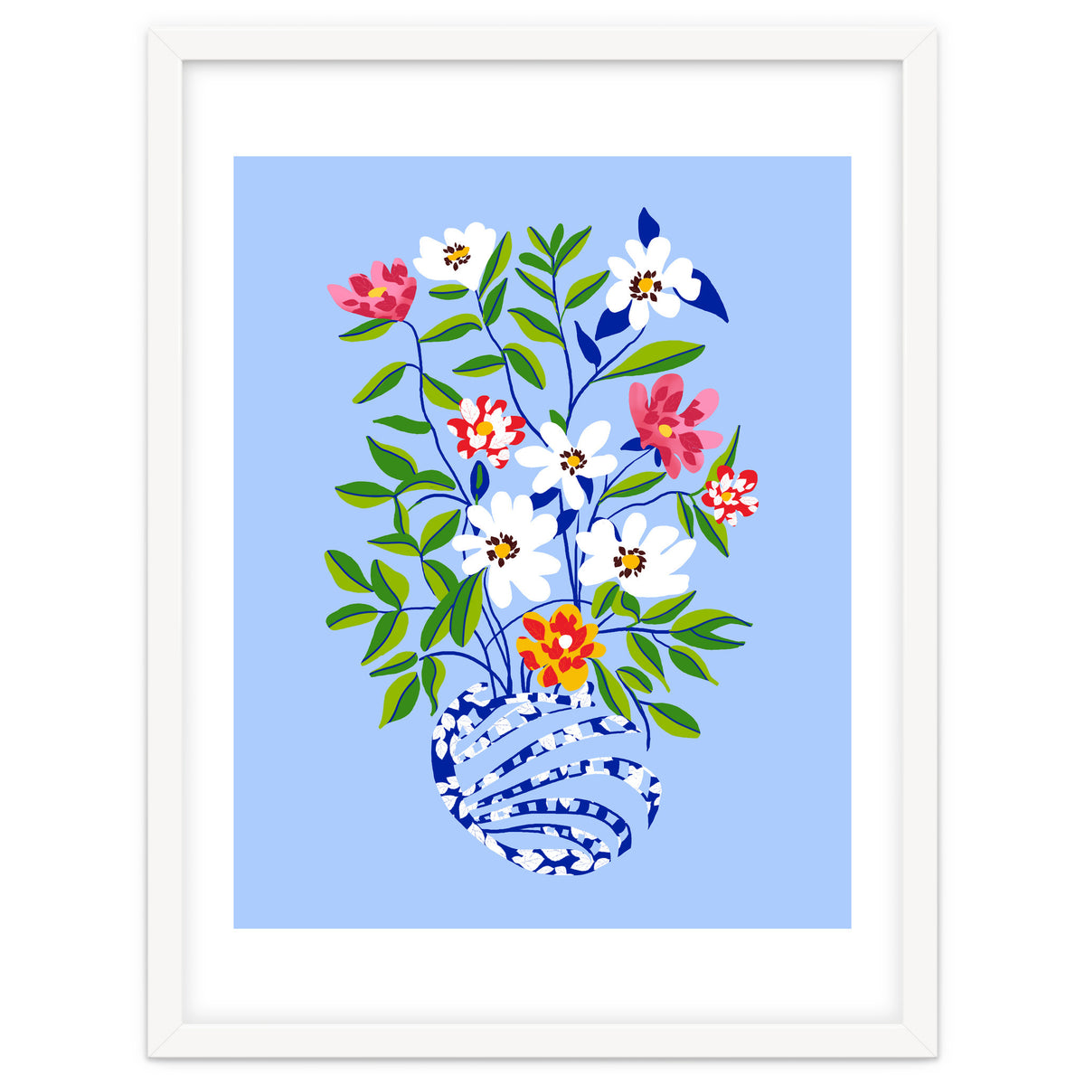 The Floopy Planter, Abstract Flower Pot Illustration, Pop Bohemian Eclectic Botanical, Flower Colorful Blossom