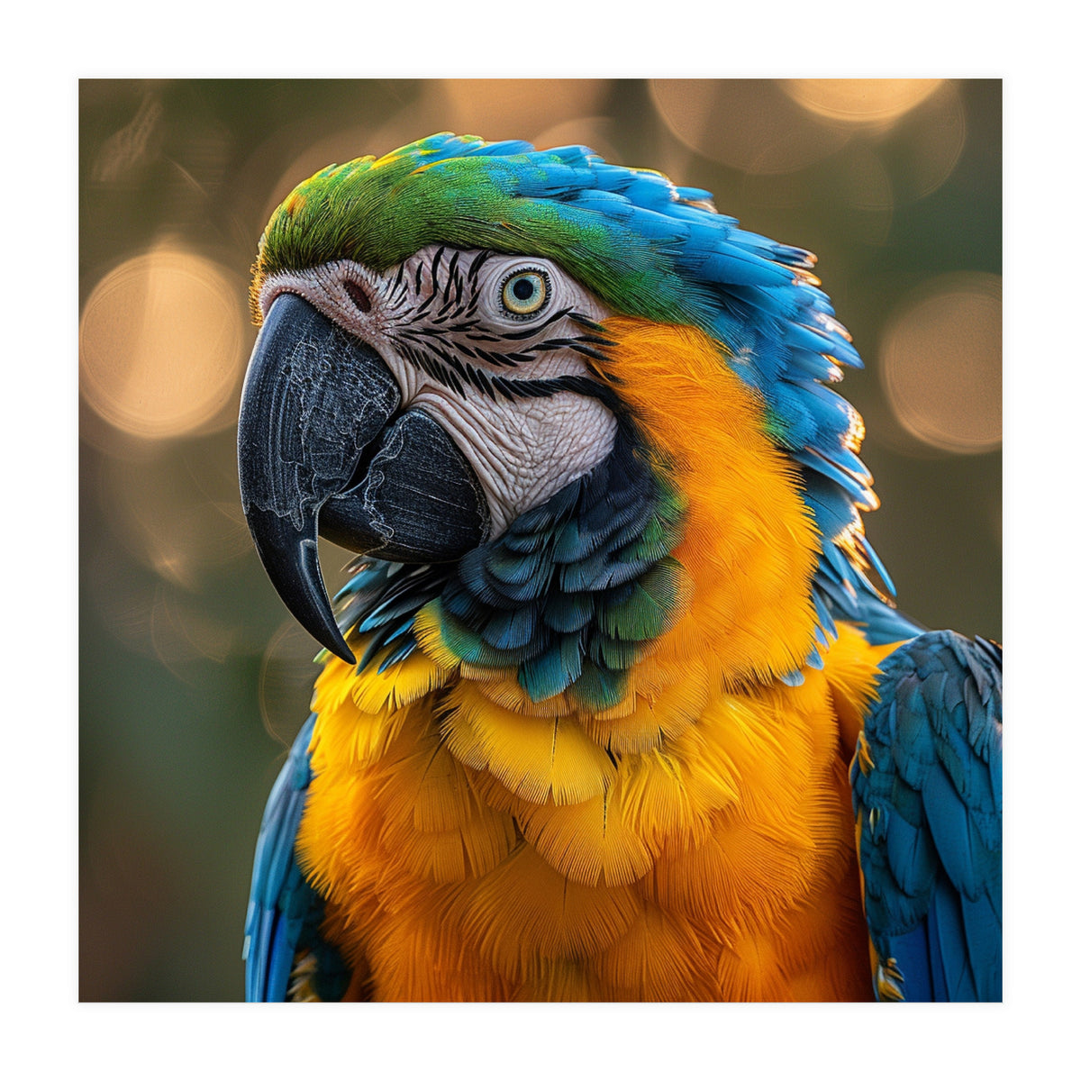 Blue And Gold Macaw Portrait Close Up (Print Only)